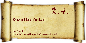 Kuzmits Antal névjegykártya